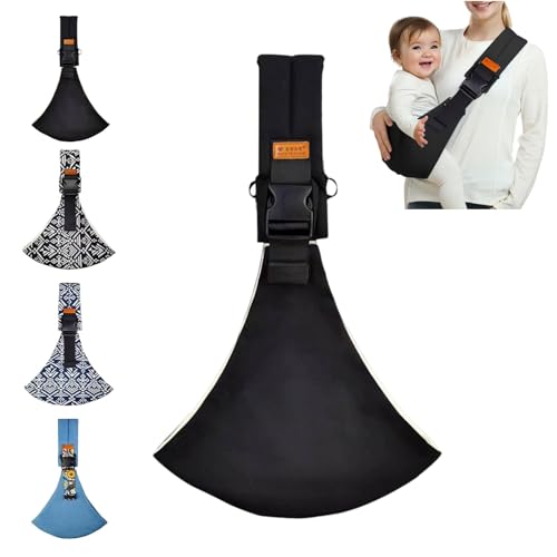 Porte Bébé, Portable Echarpe de Portage Bebe, Nouveau Porte-Bébé Réglable, Écharpe de Portage Latéral et Respirant, Pour Nouveau-Nés et Tout-Petits Jusqu'à 20 Kg (Noir)