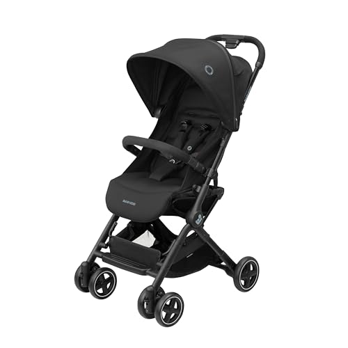 Maxi-Cosi Lara², Poussette Canne, 0-4 ans, 0-22 kg, Poussette Bebe Légère et Compacte, 3 Positions d'Inclinaison, Position Allongée, Pliage Automatique, Bandoulière, Essential Black