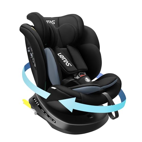 LETTAS i-Size Siège Auto Isofix 360°Pivotant Groupe 0+1/2/3, de la naissance à 12 ans(0-36 kg), 40-150 cm ECE R129